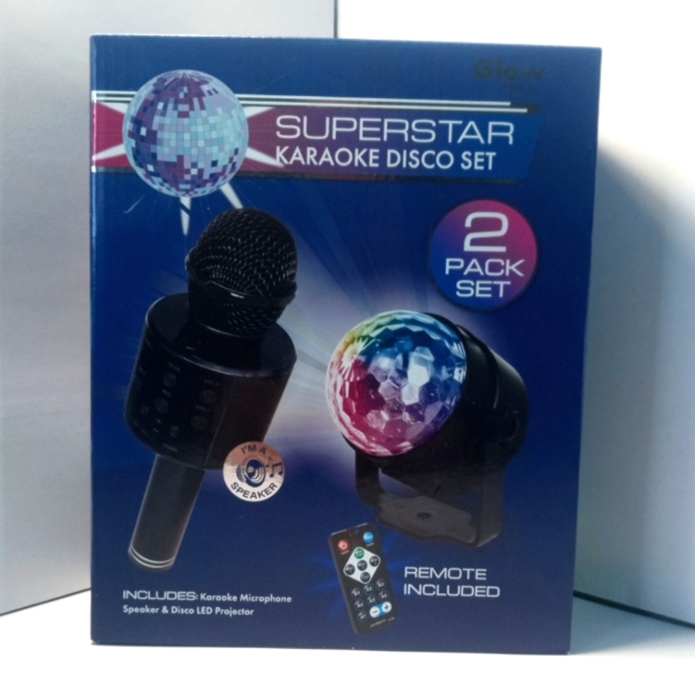 Superstar NEW (all-in-1) karaoke disco set with microphone and disco lights LED